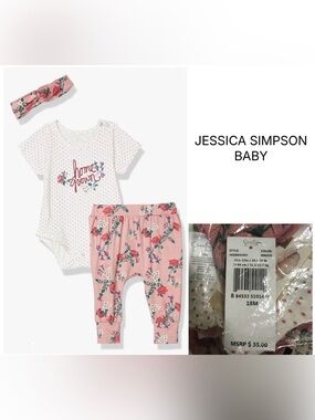 JESSICA SIMPSON BABY - 18M - NWT - 3PC HOME GROWN FLORAL OUTFIT